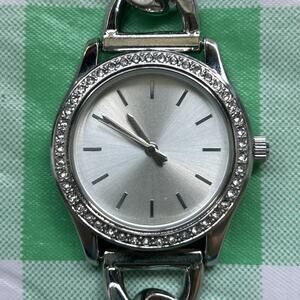 FMD Silver Tone Rhinestone Bezel Women’s Quartz Watch
